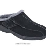 גברים נעלי בית Orthofeet אשוויל 444FP180 שָׁחוֹר