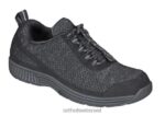 גברים נעלי ספורט Orthofeet לבה ללא עניבה 444FP129 שָׁחוֹר