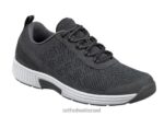גברים נעלי ספורט Orthofeet סריג מתיחה לבה 444FP130 אפור כהה