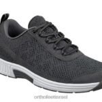 גברים נעלי ספורט Orthofeet סריג מתיחה לבה 444FP130 אפור כהה
