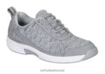 גברים נעלי ספורט Orthofeet סריג מתיחה לבה 444FP131 אפור