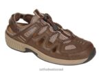גברים סנדלים Orthofeet רצועת עקב אלפיני 444FP124 חום