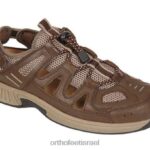 גברים סנדלים Orthofeet רצועת עקב אלפיני 444FP124 חום