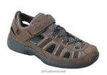 גברים סנדלים Orthofeet רצועת עקב צלולים 444FP125 חום
