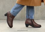 נשים מגפיים Orthofeet אמה 444FP88 חום - Image 2