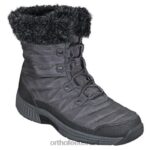 נשים מגפיים Orthofeet האלפים עמיד למים 444FP84 שָׁחוֹר