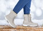 נשים מגפיים Orthofeet האלפים עמיד למים 444FP85 בז' - Image 2