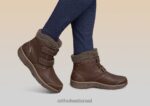 נשים מגפיים Orthofeet פלורנס עמיד למים 444FP80 חום - Image 2
