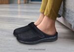 נשים נעלי בית Orthofeet סריג למתוח לואיז 444FP117 שָׁחוֹר - Image 2