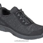 נשים נעלי ספורט Orthofeet תחרה אלמוגים ללא קשירה 444FP50 שחור תחרה ללא עניבה קורל