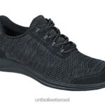 נשים נעלי קז'ואל Orthofeet סריג פלמה מתיחה 444FP101 שָׁחוֹר