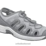 נשים סנדלים Orthofeet סריג מתיחה לגונה 444FP39 אפור