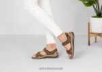 נשים סנדלים Orthofeet רצועה דו כיוונית של malibu 444FP19 חום - Image 2