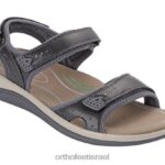 נשים סנדלים Orthofeet רצועה דו כיוונית של malibu 444FP16 שָׁחוֹר