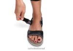 נשים סנדלים Orthofeet רצועה דו כיוונית של malibu 444FP16 שָׁחוֹר - Image 3