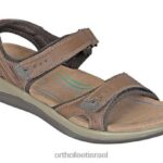 נשים סנדלים Orthofeet רצועה דו כיוונית של malibu 444FP19 חום
