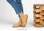 נשים סנדלים Orthofeet רצועת נקסוס דו כיוונית 444FP13 צהוב - Image 2