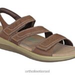 נשים סנדלים Orthofeet רצועת נקסוס דו כיוונית 444FP14 חום