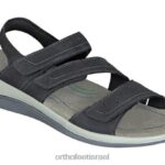 נשים סנדלים Orthofeet רצועת נקסוס דו כיוונית 444FP15 שָׁחוֹר