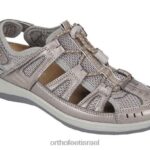נשים סנדלים Orthofeet רצועת עקב ורונה 444FP36 נֶתֶך בְּדִיל וְעוֹפֶרֶת
