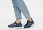 נשים סנדלים Orthofeet רצועת עקב נאפולי 444FP35 כְּחוֹל - Image 2