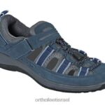 נשים סנדלים Orthofeet רצועת עקב נאפולי 444FP35 כְּחוֹל