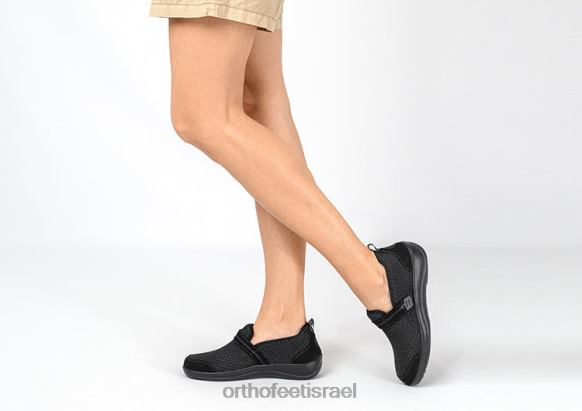 נשים נעלי קז'ואל Orthofeet מתיחה קווינסי 444FP104 שָׁחוֹר