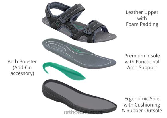 גברים סנדלים Orthofeet מַזַל תְאוּמִים 444FP120 שָׁחוֹר