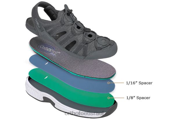 גברים סנדלים Orthofeet מַזַל שׁוֹר 444FP122 אפור