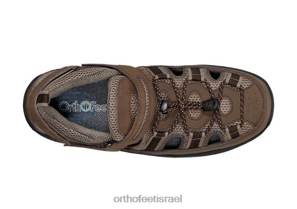 גברים סנדלים Orthofeet רצועת עקב צלולים 444FP125 חום