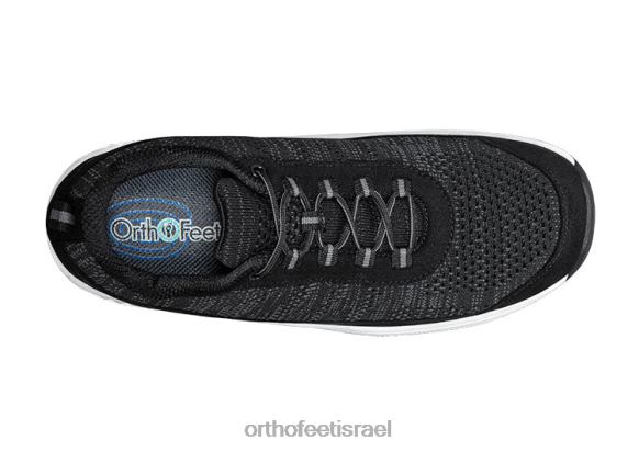 גברים נעלי ספורט Orthofeet סריג מתיחה לבה 444FP128 שָׁחוֹר