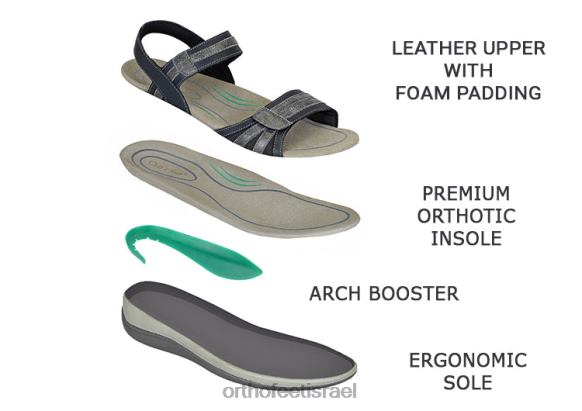 נשים סנדלים Orthofeet פלומה 444FP12 שָׁחוֹר