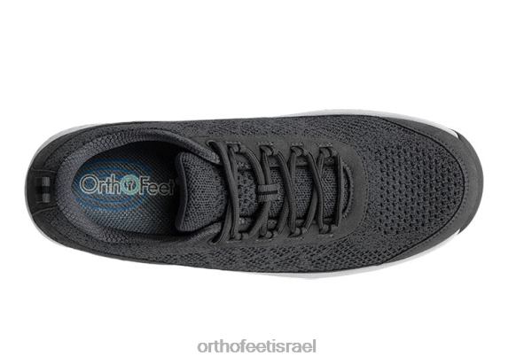 גברים נעלי ספורט Orthofeet סריג מתיחה לבה 444FP130 אפור כהה