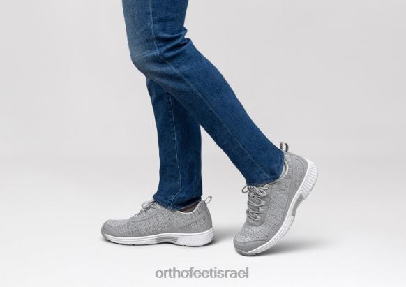 גברים נעלי ספורט Orthofeet סריג מתיחה לבה 444FP131 אפור