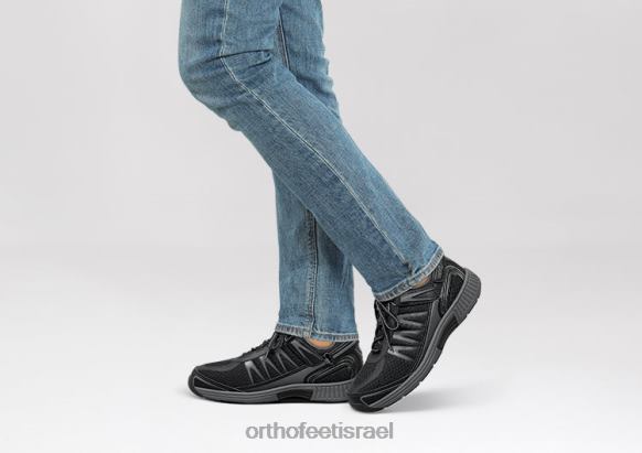 גברים נעלי ספורט Orthofeet ספרינט ללא תיקו 444FP135 שָׁחוֹר
