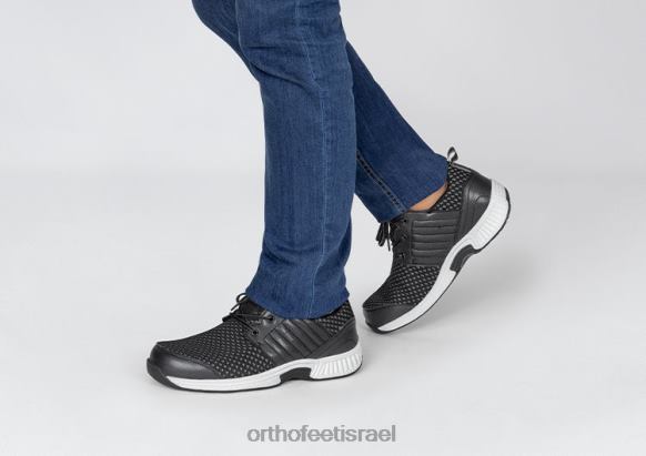 גברים נעלי ספורט Orthofeet סריג מתיחה טקומה 444FP139 שָׁחוֹר