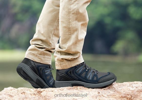 גברים נעלי ספורט Orthofeet סורנטו 444FP146 אפור/כחול