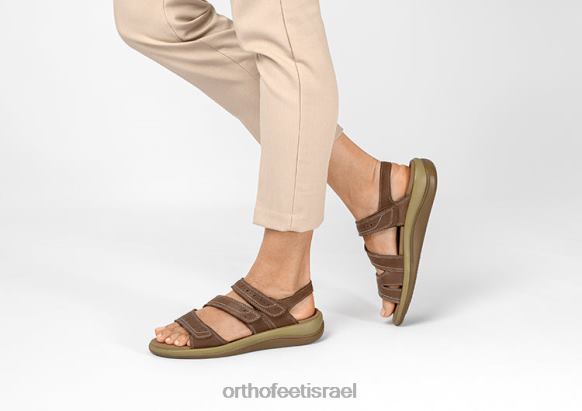 נשים סנדלים Orthofeet רצועת נקסוס דו כיוונית 444FP14 חום