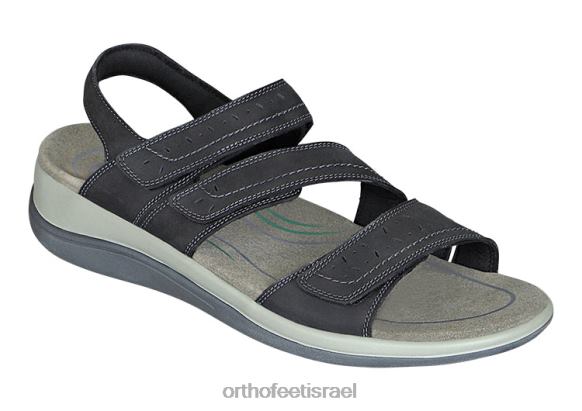 נשים סנדלים Orthofeet רצועת נקסוס דו כיוונית 444FP15 שָׁחוֹר
