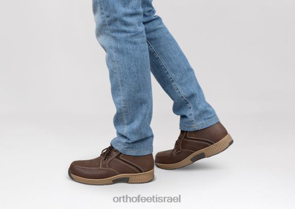 גברים מגפיים Orthofeet קו גבוה 444FP154 חום כהה