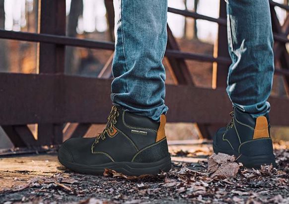 גברים מגפי עבודה Orthofeet מגפי עבודה מגרניט 444FP158 שָׁחוֹר