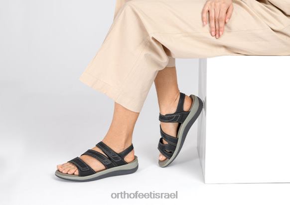 נשים סנדלים Orthofeet רצועת נקסוס דו כיוונית 444FP15 שָׁחוֹר