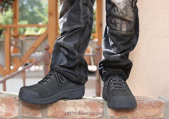 גברים נעלי ספורט Orthofeet נעלי עבודה מקובלט 444FP162 שָׁחוֹר