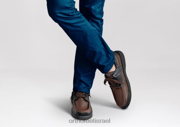 גברים נעלי קז'ואל Orthofeet באטון רוז' ללא עניבה 444FP167 חום