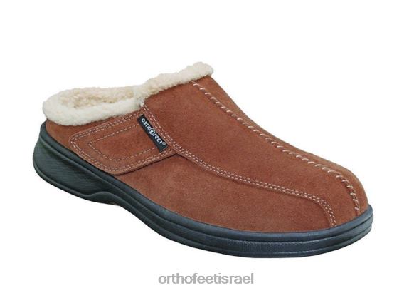 גברים נעלי בית Orthofeet אשוויל 444FP179 חום