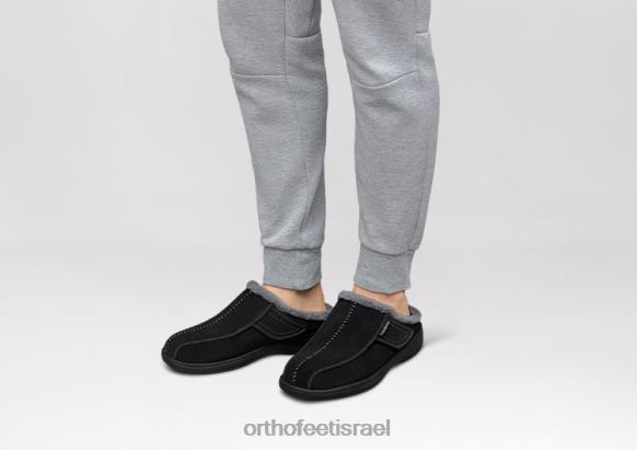 גברים נעלי בית Orthofeet אשוויל 444FP180 שָׁחוֹר