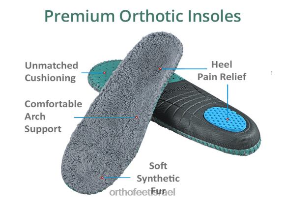 גברים נעלי בית Orthofeet אשוויל 444FP180 שָׁחוֹר