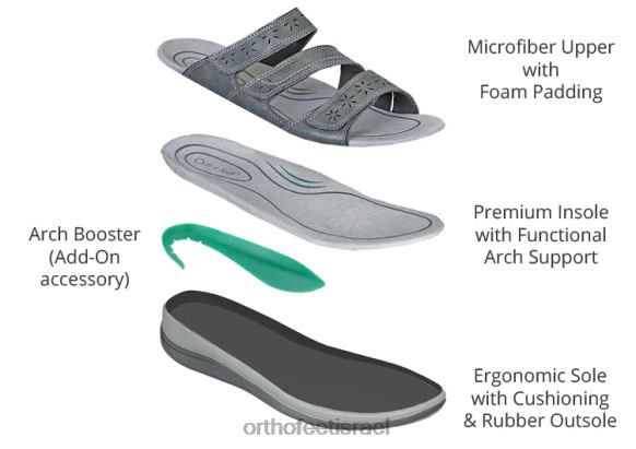 נשים סנדלים Orthofeet סהרה 444FP21 אפור