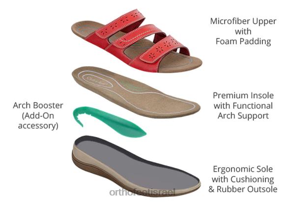 נשים סנדלים Orthofeet סהרה 444FP23 אָדוֹם