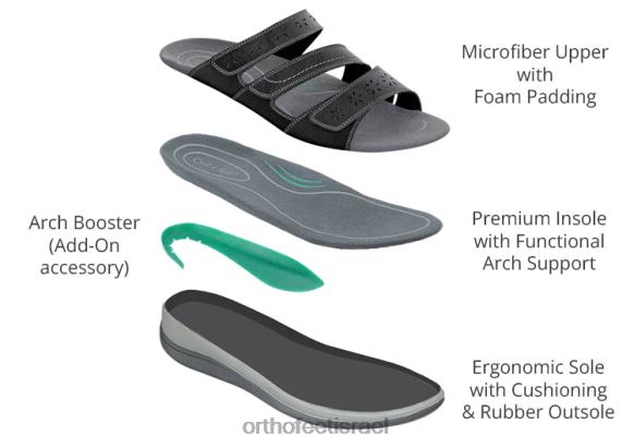 נשים סנדלים Orthofeet סהרה 444FP24 שָׁחוֹר